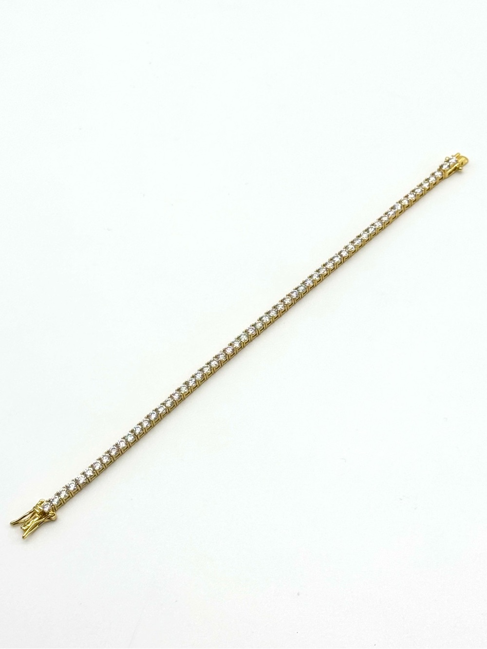 18K Gold Plated, 5.6CTW, 3MM, Moissanite Tennis Bracelet -7"